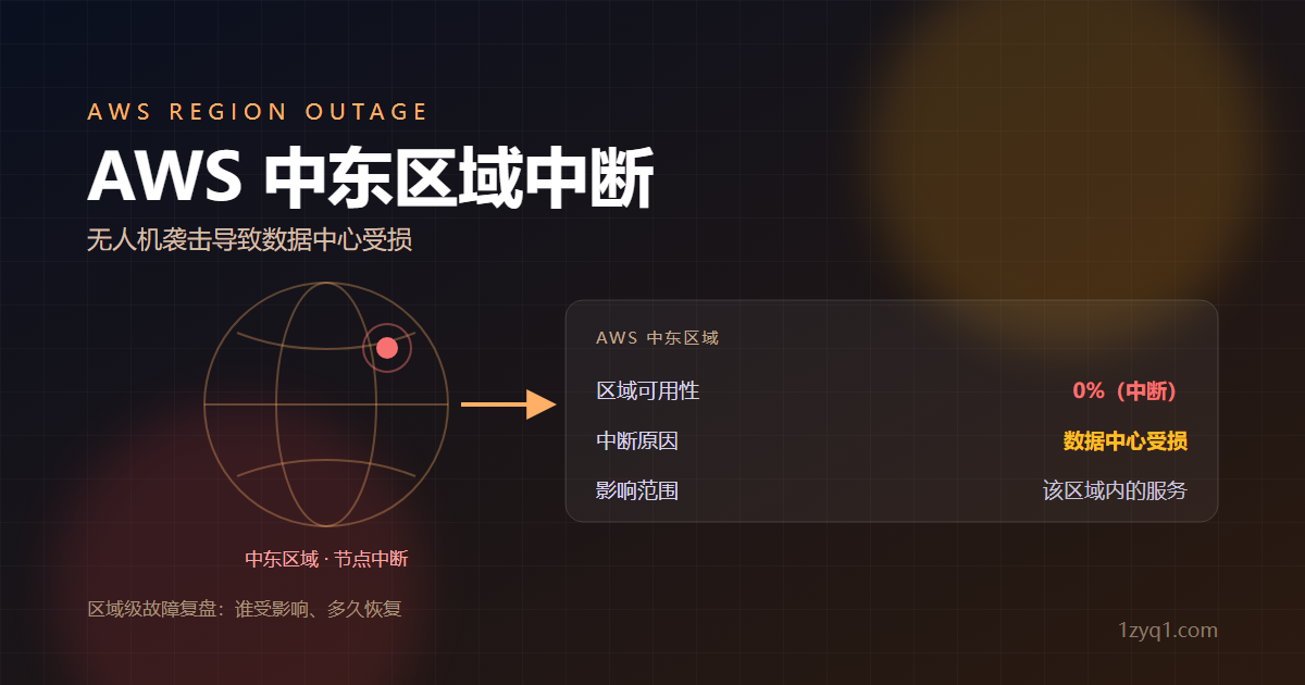 AWS 中东区域严重服务中断 - 无人机袭击导致数据中心受损 配图