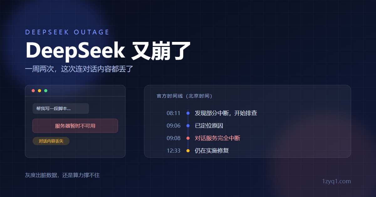 DeepSeek 又崩了:一次故障的两种解释 配图